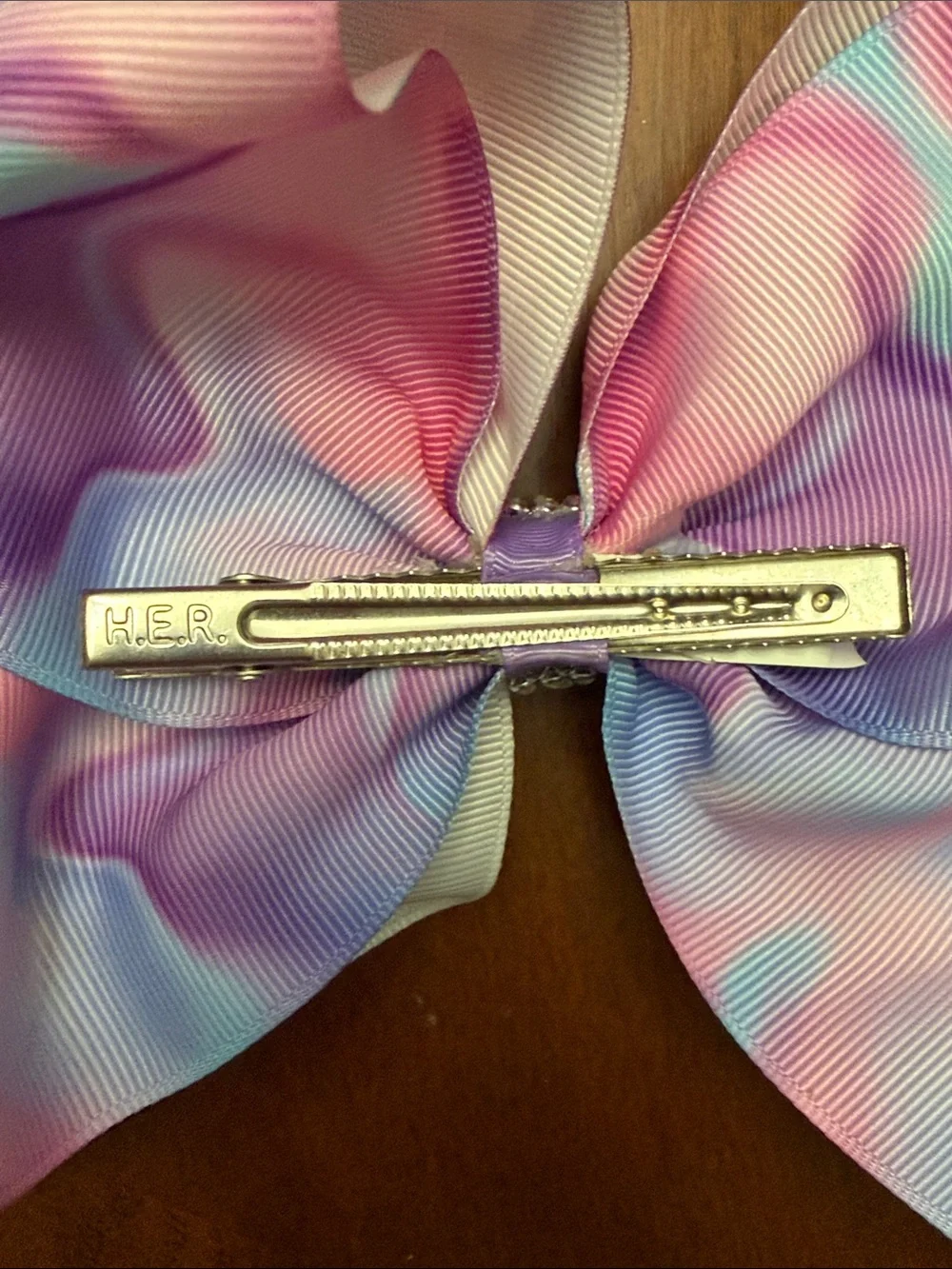 JoJo Siwa Pink Purple Blue Gradient Bow with Rhinestone Center